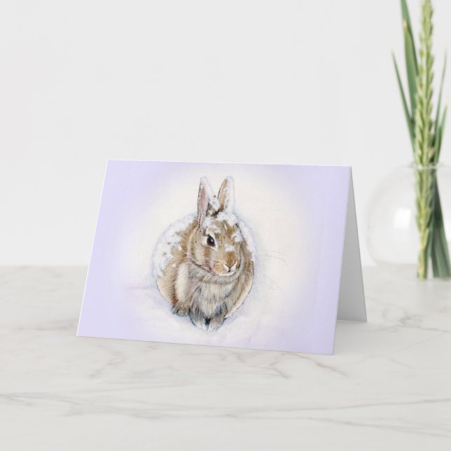 CARTE JOUR DE LA NEIGE DU LAPIN (Devant)