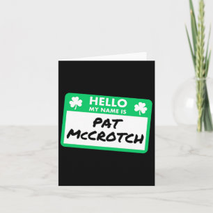 Carte Jour de la Saint Patrick Drôle Bonjour Mon Nom Est