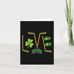 Carte Jour de la Saint Patrick Love Hockey sur glace Sai