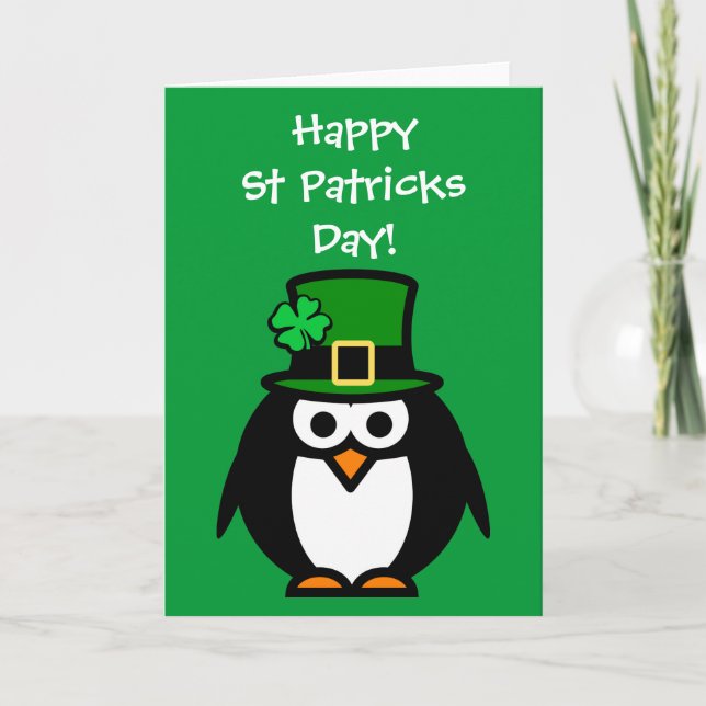 Carte Jour de la Saint Patrick mignonne avec manch (Devant)