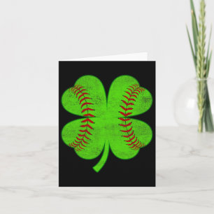 Carte Jour de la Saint Patrick Shamrock Baseball Clover