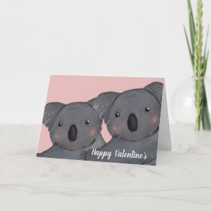 Carte Jour de la Saint-Valentin avec un koala mignon