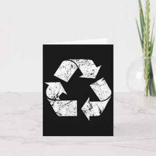 Carte Jour de la Terre Symbole de recyclage blanc vintag