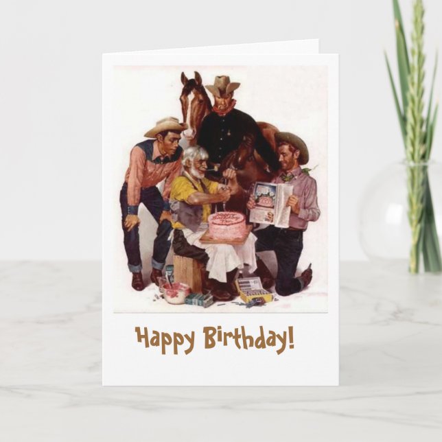 Carte Jour de l'anniversaire de Cowboy (Devant)