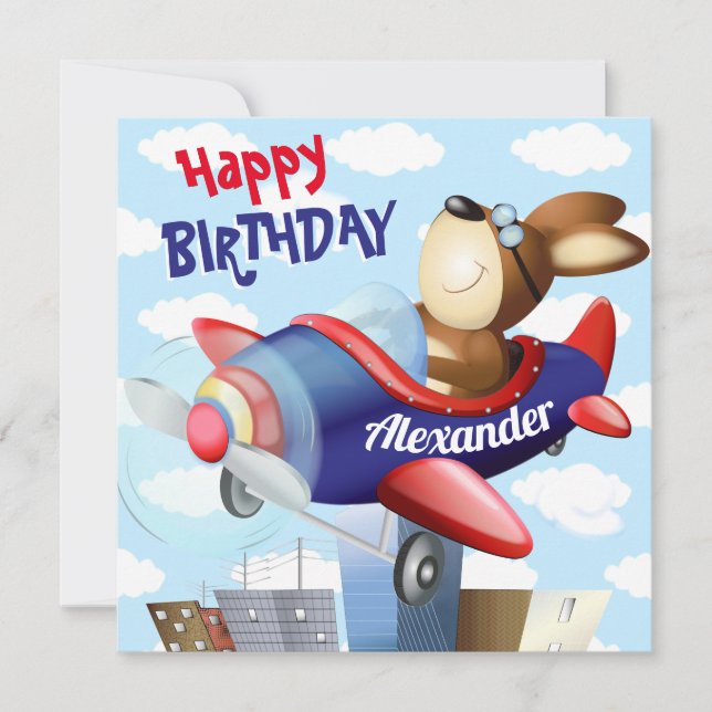 Carte Jour de l'anniversaire du vol de chiens (Devant)