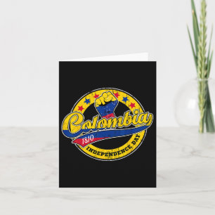 Carte Jour de l'indépendance Drapeau Colombie Rétro Styl
