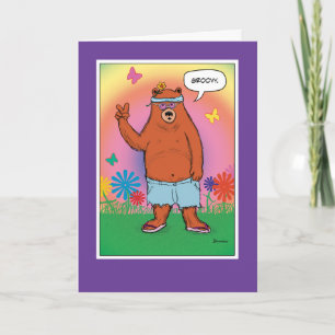 Carte Jour de l'ours hippie amusant Anniversaire