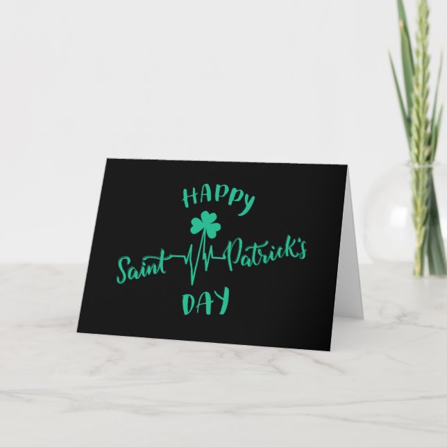 Carte Jour de l'Saint Patrick heureux Shamrock de pouls (Devant)