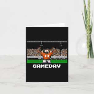 Carte Jour de match de football orange et blanc jeu vidé