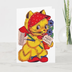 Carte Jour de mères heureux vintage à une tante,