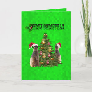 Carte Jour de Noël avec les suricates,