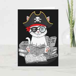 Carte Jour de Pi Chat Nerd Math Pirate Professeur Étudia