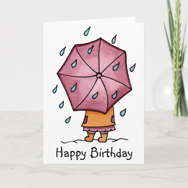 Carte Jour de Pluie Anniversaire (Devant)