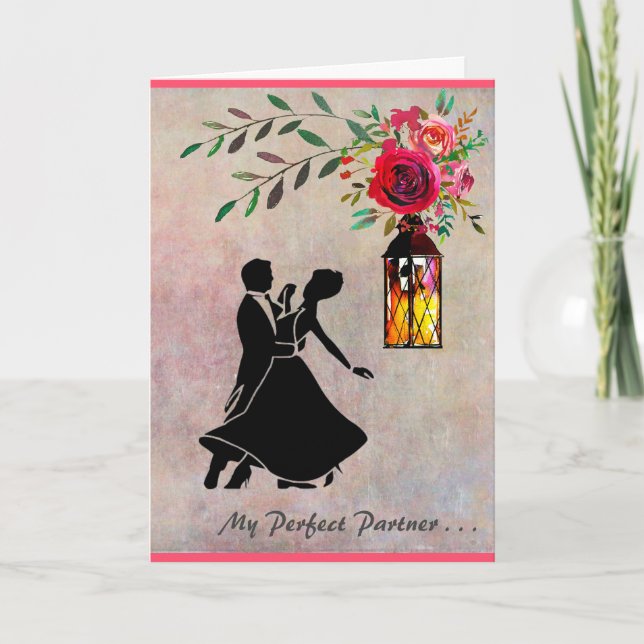 Carte Jour de Valentines avec un couple de danse (Devant)