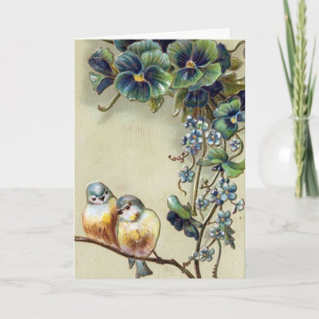 Carte Jour de Vintage Birds (Devant)