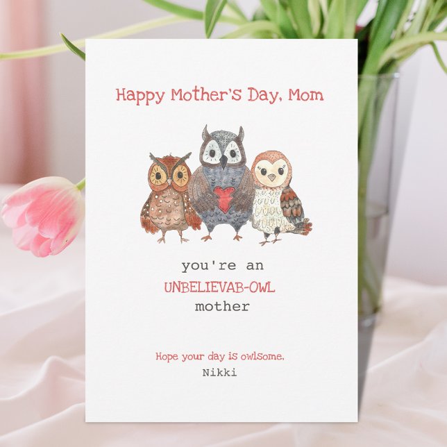 Carte Jour des mères de Owl Pun (Créateur téléchargé)