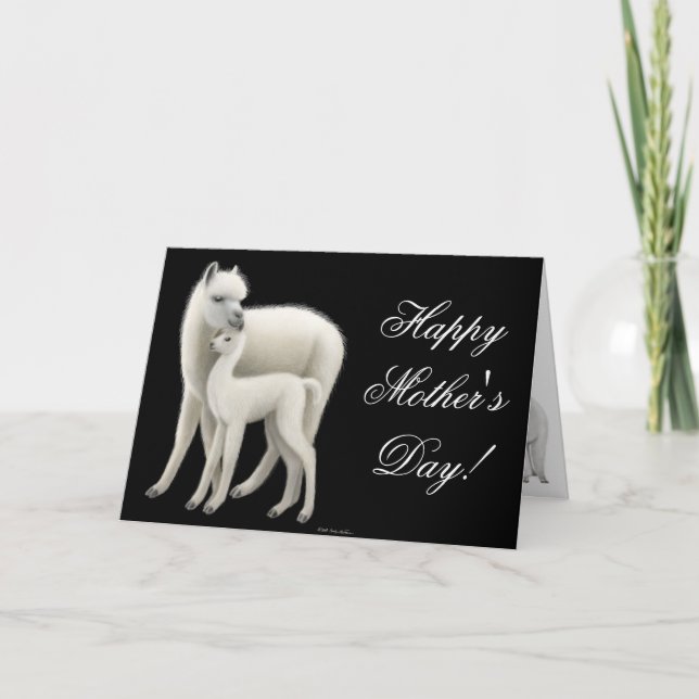 Carte Jour des mères joyeuses de maman d'Alpaca (Devant)