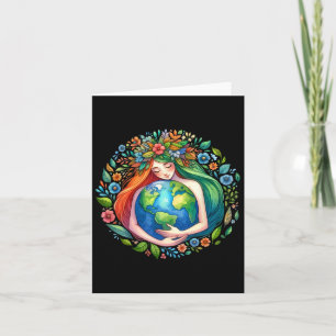 Carte Jour des terres Amour Mère Terre Planète Hug Natur
