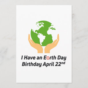 Carte Jour des terres Anniversaire 22 avril