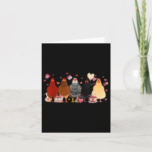 Carte Jour des Valentines de poulet Les animaux du coeur