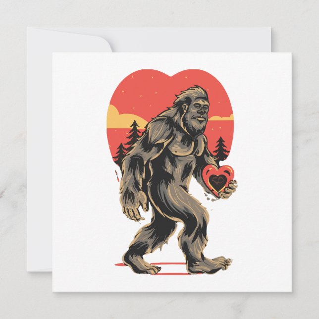 Carte jour des valentines du coeur de bigfoot (Devant)