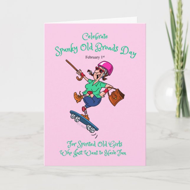 Carte Jour des Vieux Broads Spunky 1er février Lady âgée (Devant)