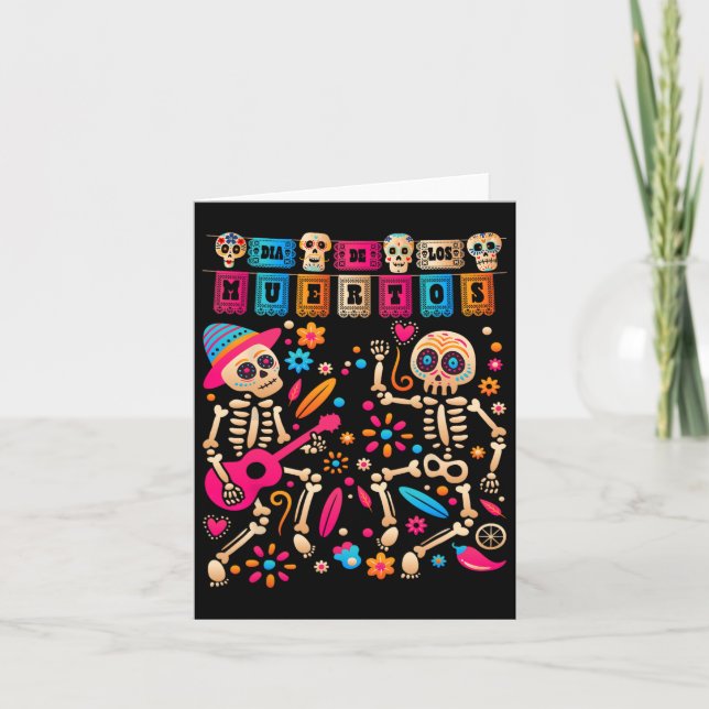 Carte Jour Dia De Los Muertos De La Skeleto Mexicaine Mo (Devant)