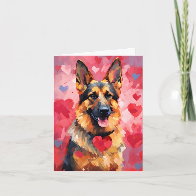 Carte Jour du berger allemand Valentines (Devant)
