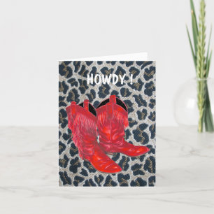 Carte Jour du howdy Boots rouges
