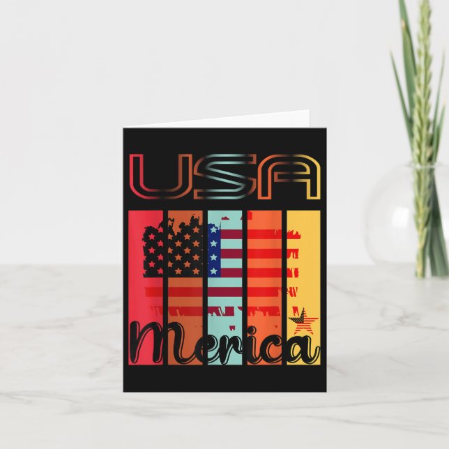 Carte Jour du Souvenir Drapeau Usa Merica  (Devant)