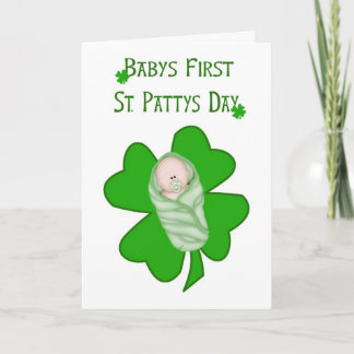Carte Jour du St Patty du bébé première - bébé et
