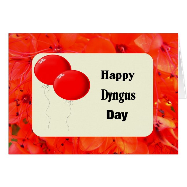 Carte Jour Dyngus Ballons rouges et frontière (Devant horizontal)