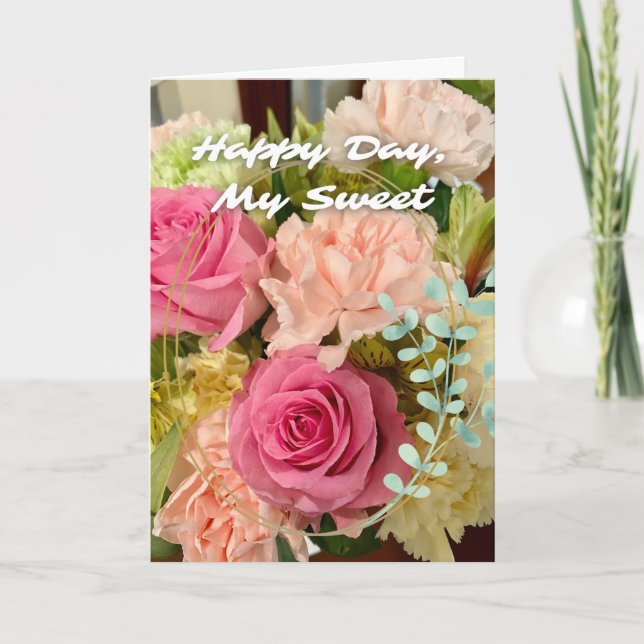 Carte Jour le plus doux pour l'amour avec Rose (Devant)