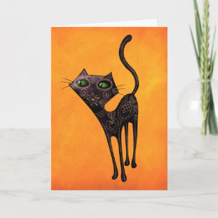 Carte Jour mexicain noir du chat mort