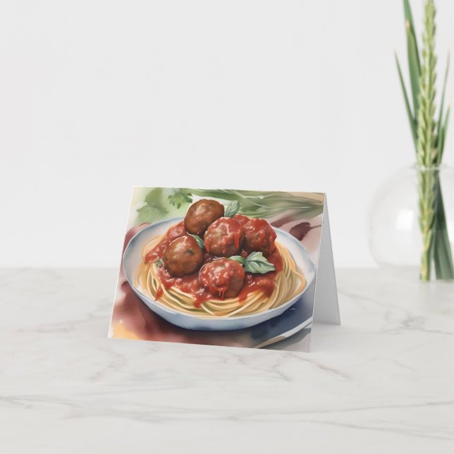 Carte Jour national des spaghetti D - 4 janvier - Aquare (Devant)