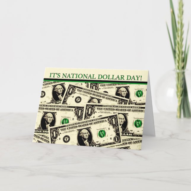 Carte Jour national du dollar Joyeux anniversaire (Devant)