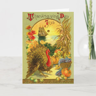 Carte Jour Thanksgiving vintage