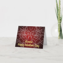 Carte Jour Valentines rouge foncé