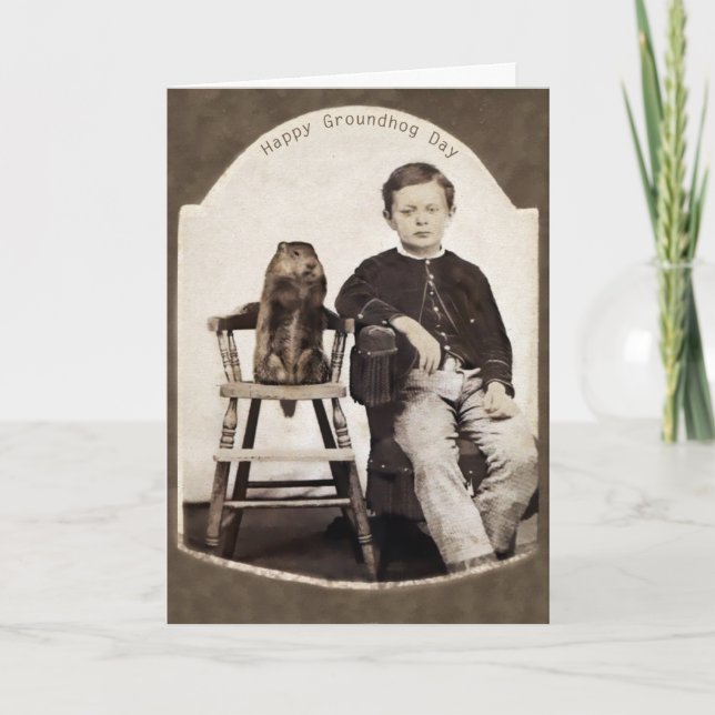 Carte Jour vintage de marmotte (Devant)