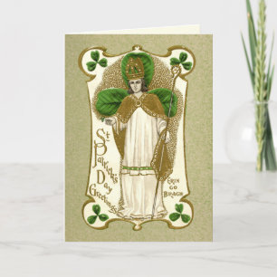 Carte Jour vintage de St. Patricks Prière religieuse Bén
