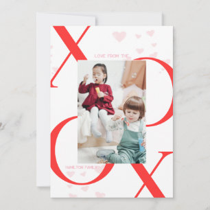 Carte Jour XOXO 3 Photo Valentines en rouge et bla