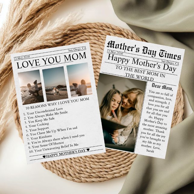 Carte Journal Unique Fun Photo Happy Mother's Day Card (Créateur téléchargé)