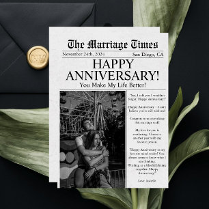 Carte Journal Unique Photo Fun Mariage Anniversaire