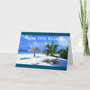 Carte JOURNÉE À LA PLAGE POUR "20ème ANNIVERSAIRE"