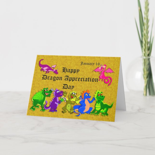 Carte Journée d'appréciation du dragon 16 janvier (Devant)