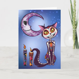 Carte Journée de la Lune et du Chat des Morts Día de los