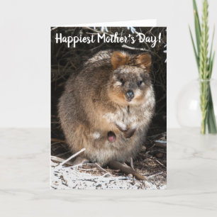 Carte Journée de la mère la plus heureuse Quokka Austral