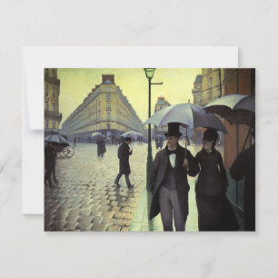 Carte Journée de la Pluie de Paris par Gustave Caillebot