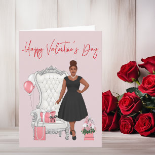 Carte Journée de la Saint-Valentin Femme Afro-Américaine