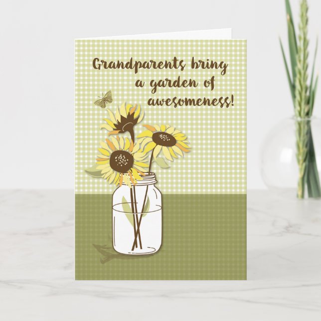 Carte Journée des grands-parents avec des tournesols à M (Devant)